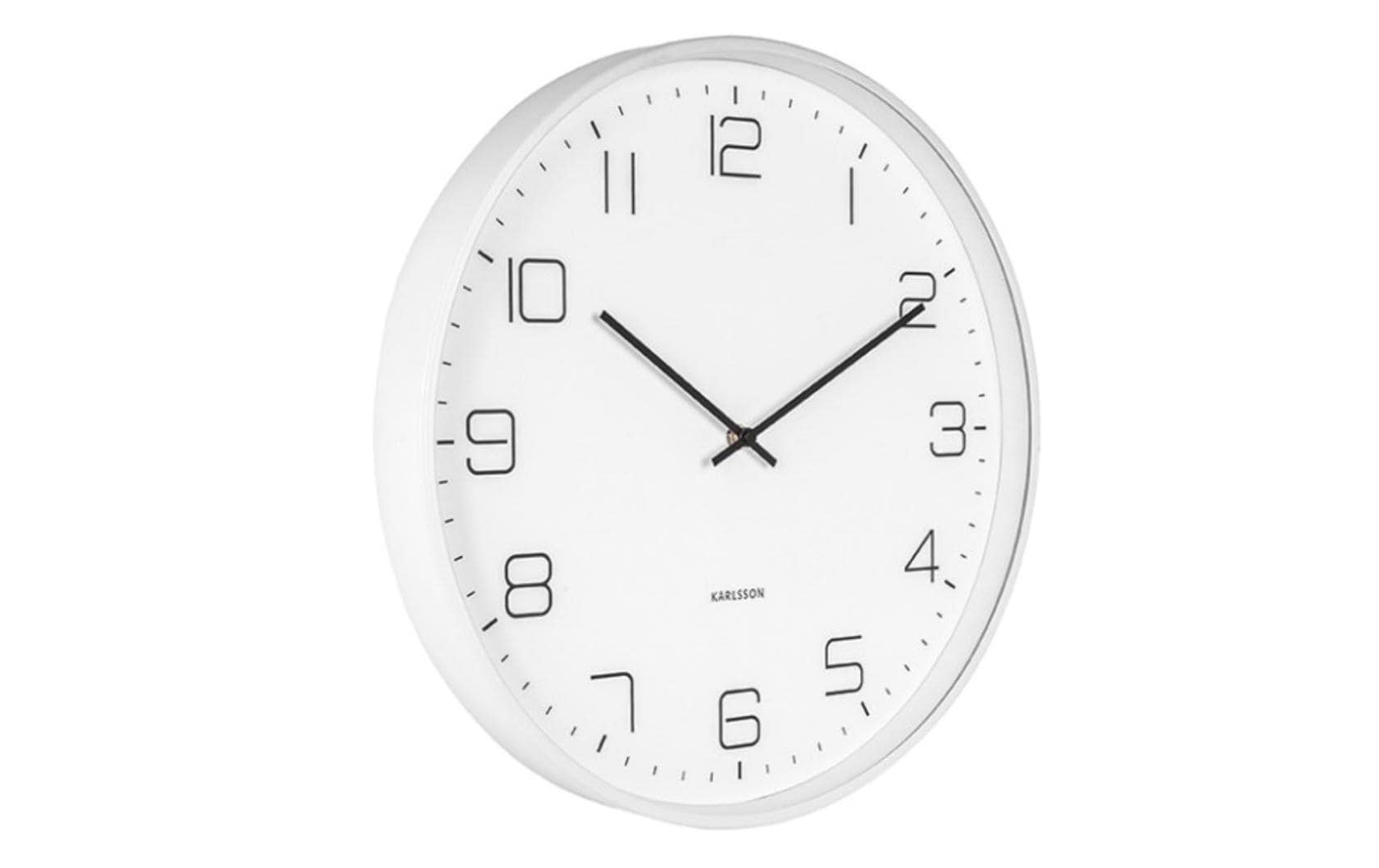Karlsson Wanduhr Lofty – Ø 40 cm, weiss, Metall