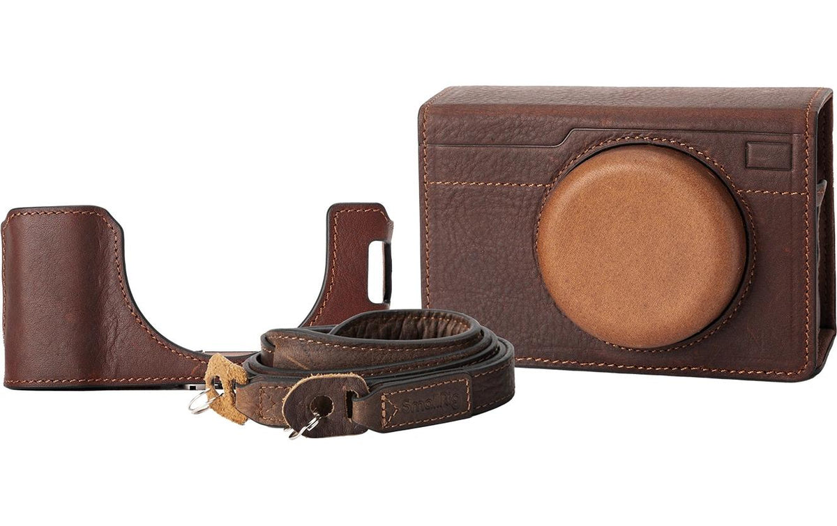 SmallRig Lederhüllen-Kit Ledertasche – Leder/Aluminium – für Fujifilm X100VI – Braun – 135 × 95 × 75 mm