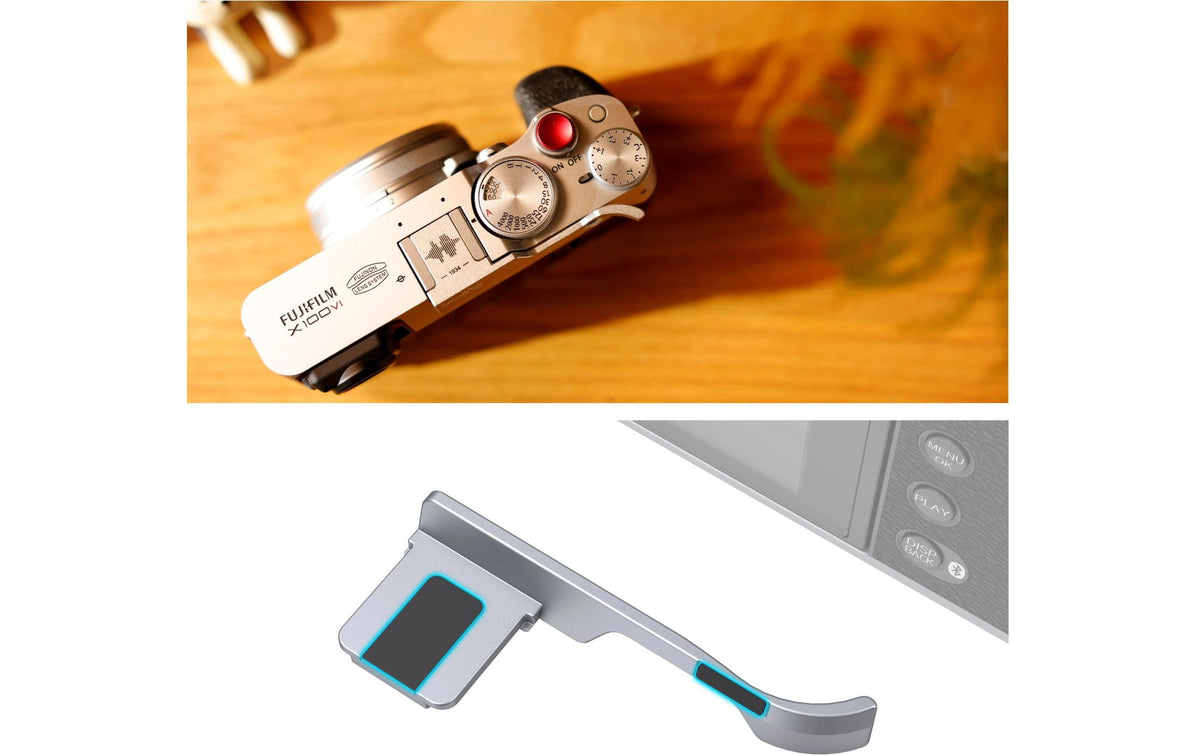 SmallRig Daumengriff für FUJIFILM X100VI, X100V – Silber, Aluminium/Silikon – 66,4 × 30,3 × 8,9 mm