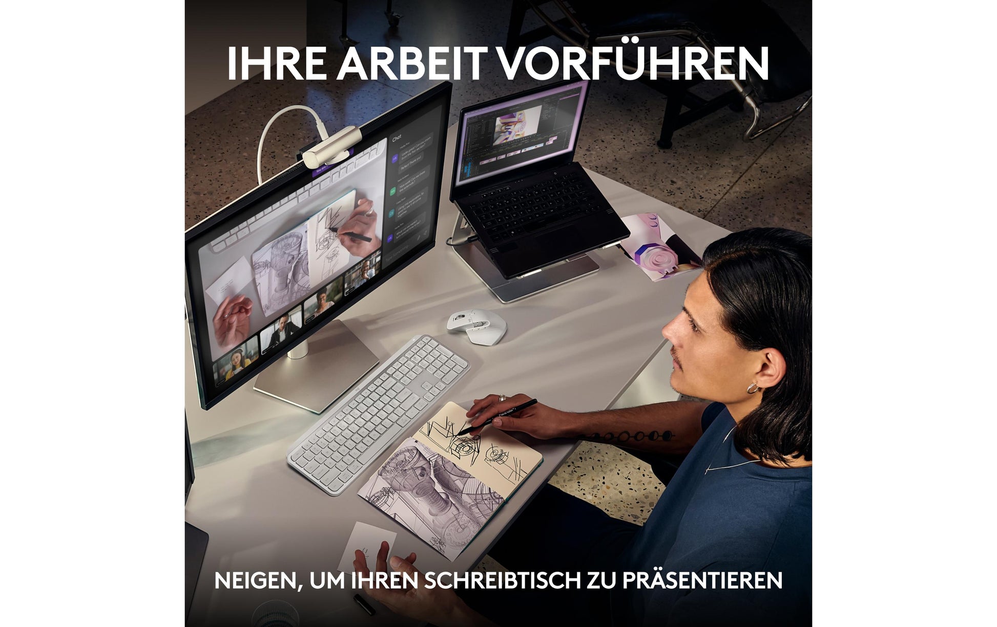 Logitech Brio Webcam – 4K Ultra HD, 30 fps, Autofokus, USB-C, Sichtschutz – Graphit
