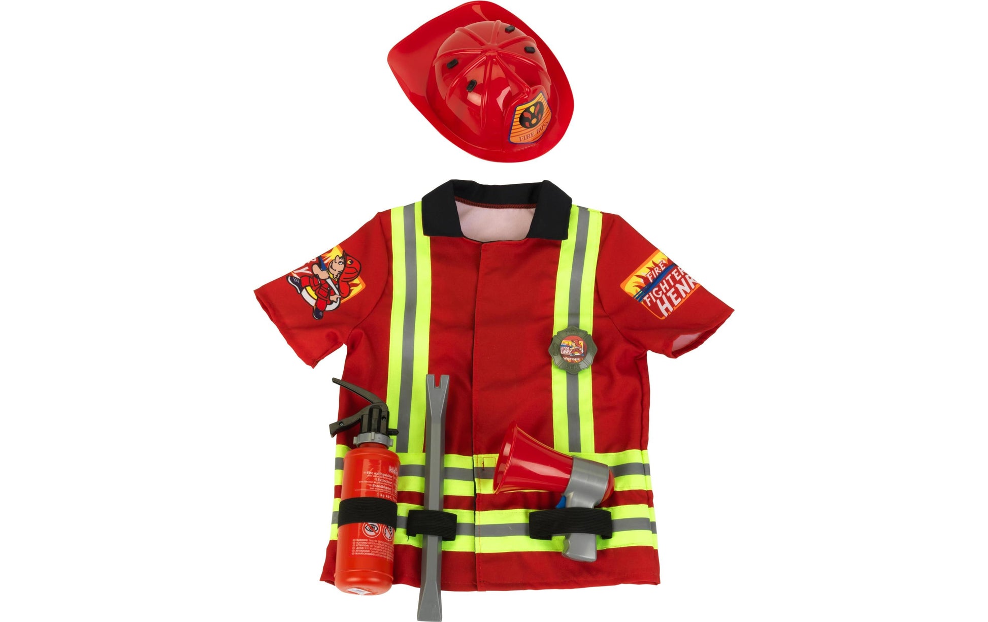 Theo Klein Feuerwehrkostüm – Einheitsgrösse, 53,0 cm Breite – ab 3 Jahren – Textil, Kunststoff – Rot