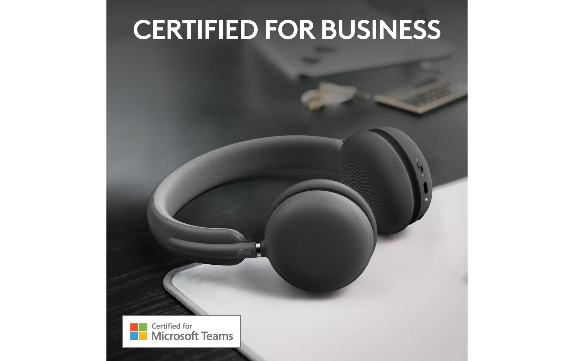 Logitech Zone Wireless 2 Office-Headset – On-Ear, Stereo, Kabel + BT, ANC, UC-optimiert, USB-C-Dongle, Graphit