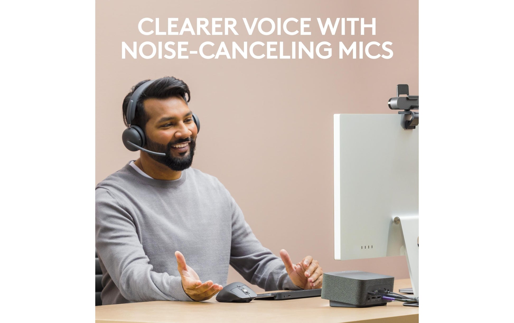 Logitech Zone Wireless 2 Office-Headset – On-Ear, Stereo, Kabel + BT, ANC, UC-optimiert, USB-C-Dongle, Graphit