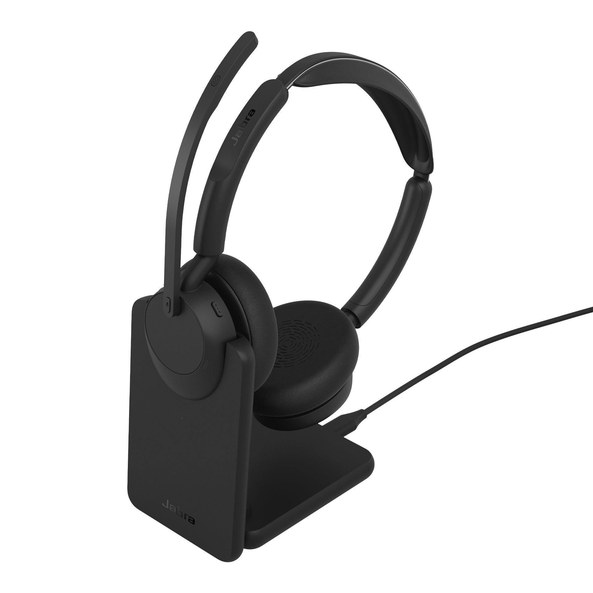 Jabra Evolve3 45 UC Office-Headset – On-Ear, Stereo, BT, MS Teams zertifiziert, mit USB-A-Dongle, Schwarz