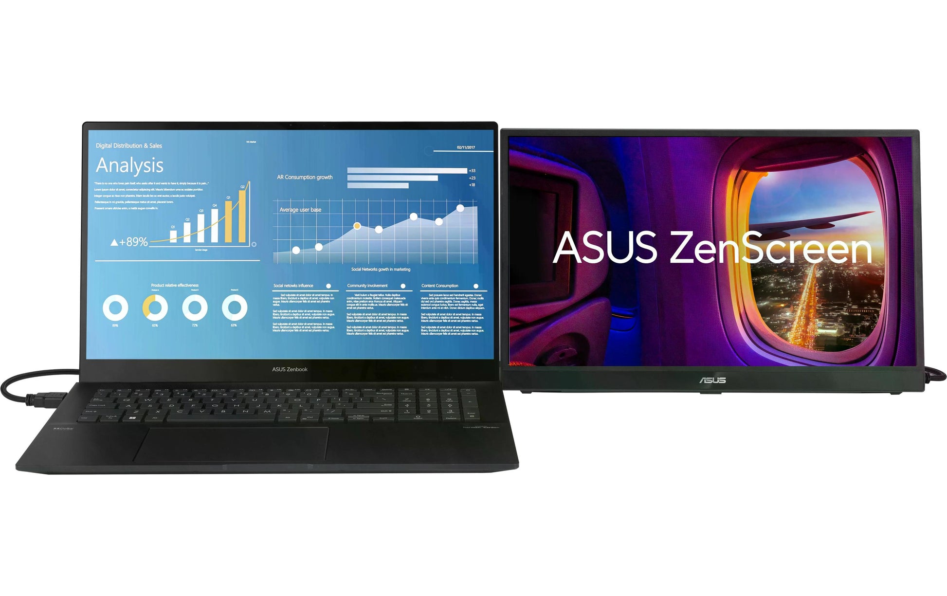 ASUS Zenscreen MB17AHG – Monitor, 17,3" 1920 × 1080 (Full HD), Schwarz