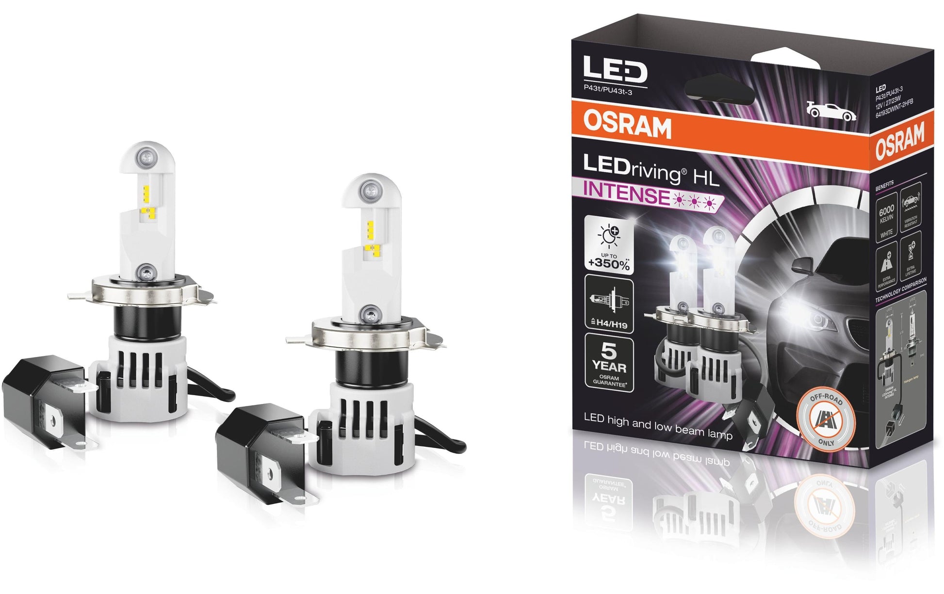 Osram LEDriving Off-RoadLED H4 Leuchtmittel – 1350 lm, 6000 K