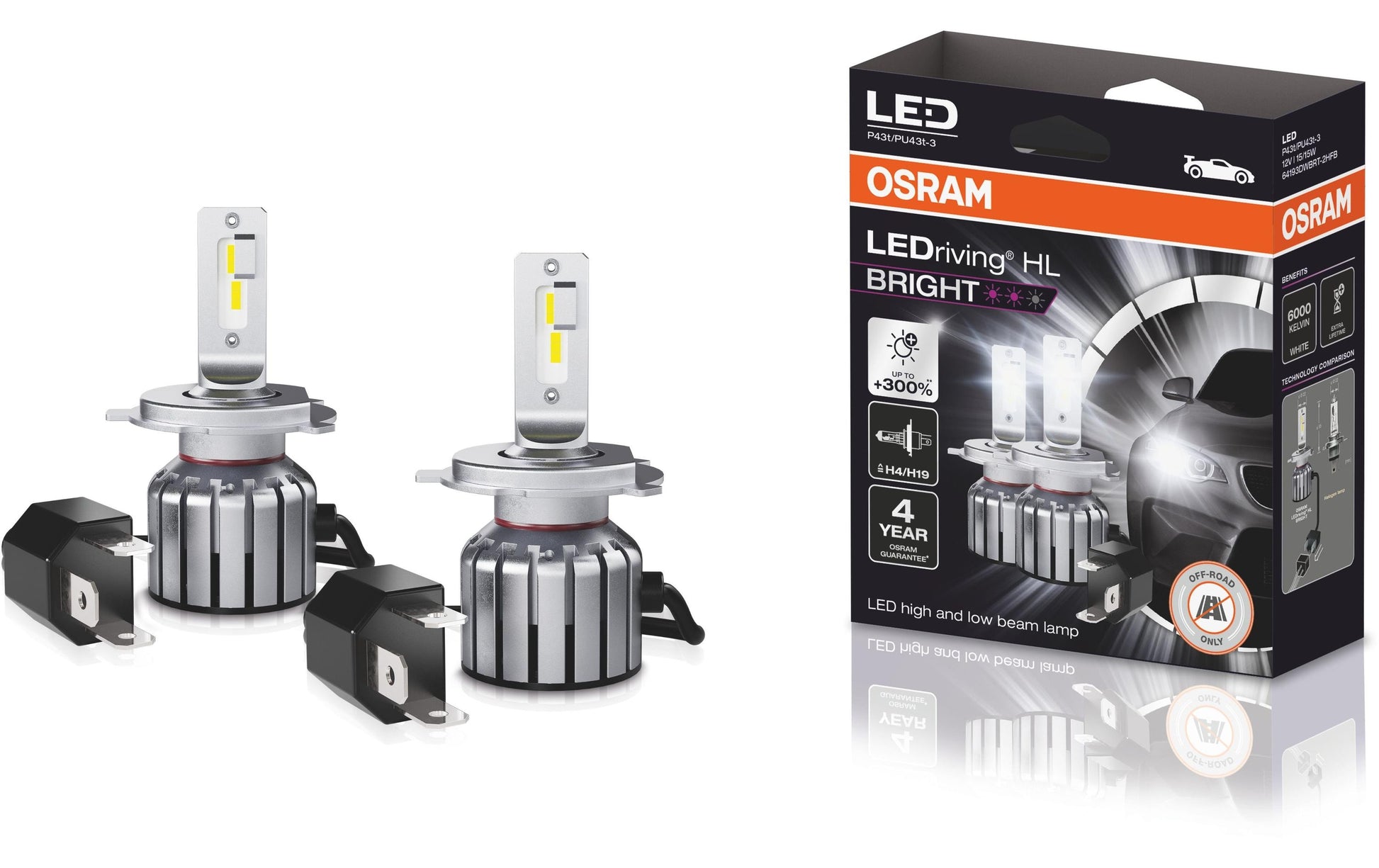 Osram Leuchtmittel H4 – 1100 lm, 6000 K