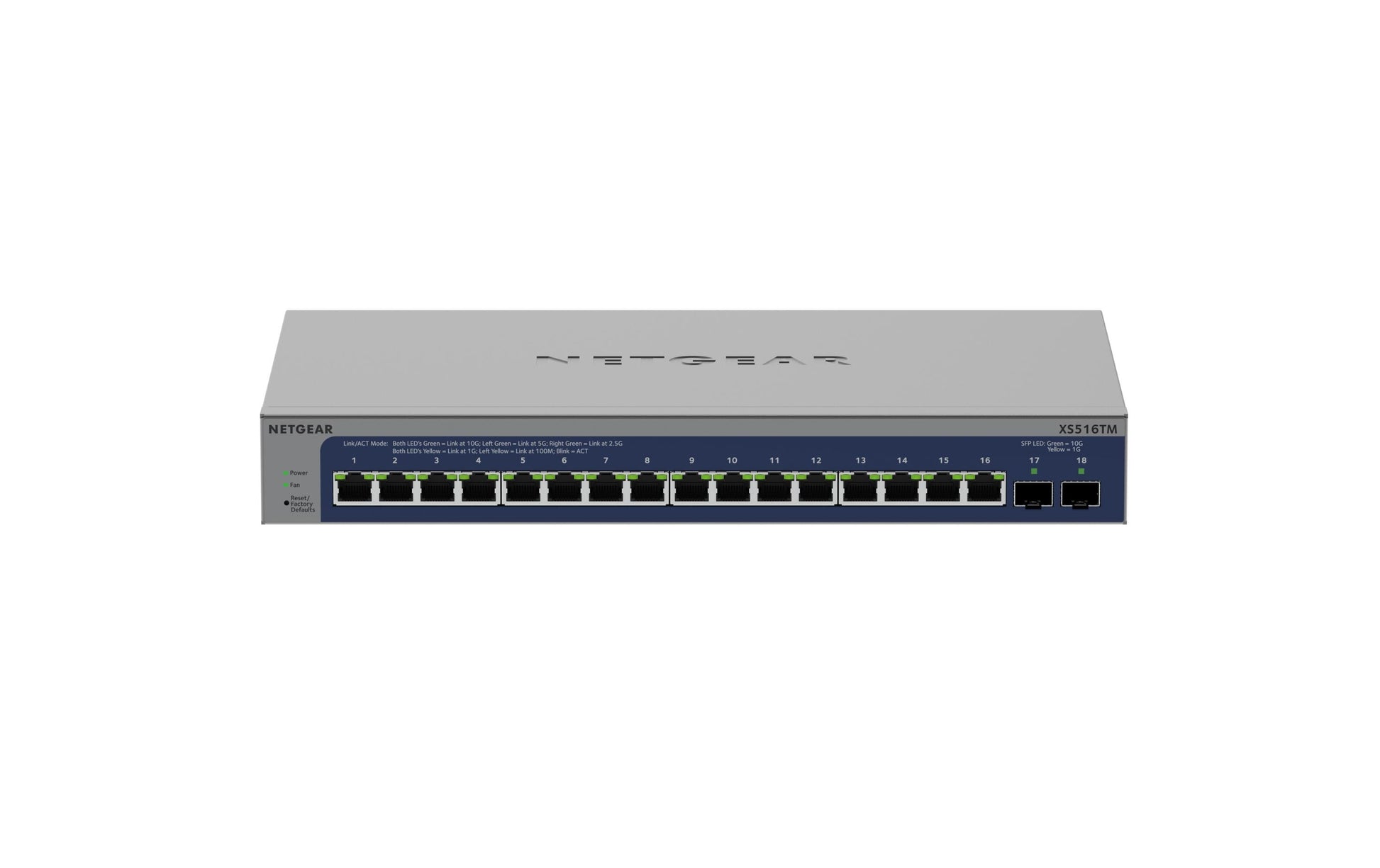 NETGEAR XS516TM – Verwalteter L2/L3/L4 Switch – 16× 10G, 2× SFP+