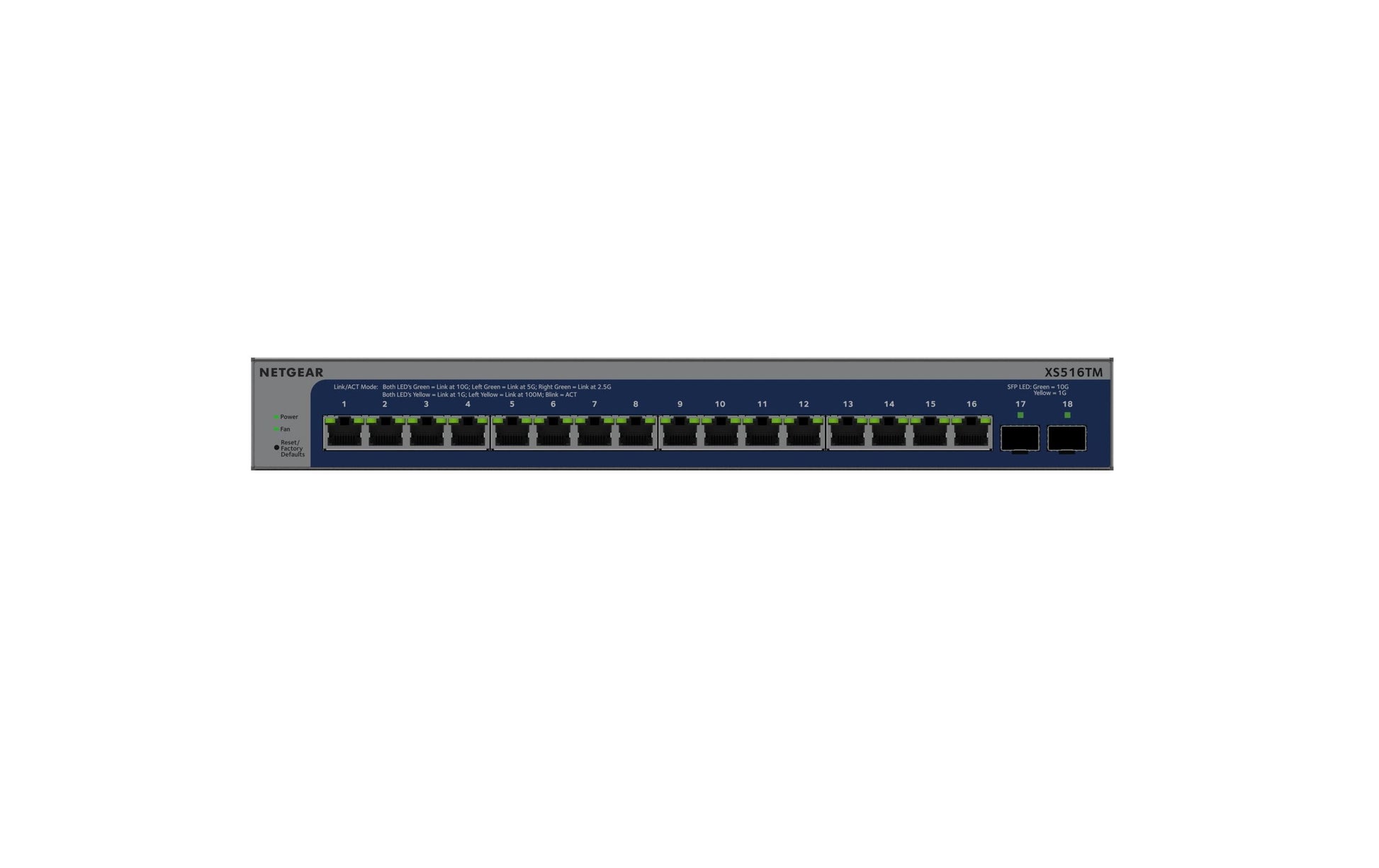NETGEAR XS516TM – Verwalteter L2/L3/L4 Switch – 16× 10G, 2× SFP+