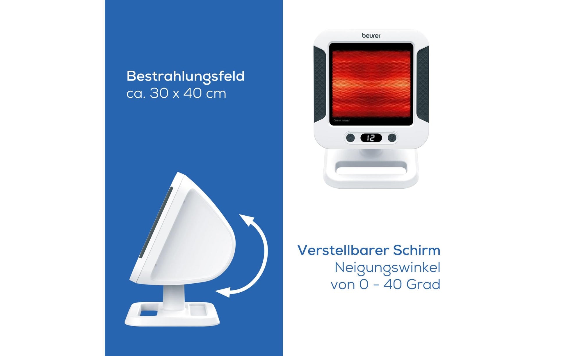 Beurer Infrarotlampe IL60 – 300 W, Timer – 28,8 × 22,5 × 19,5 cm