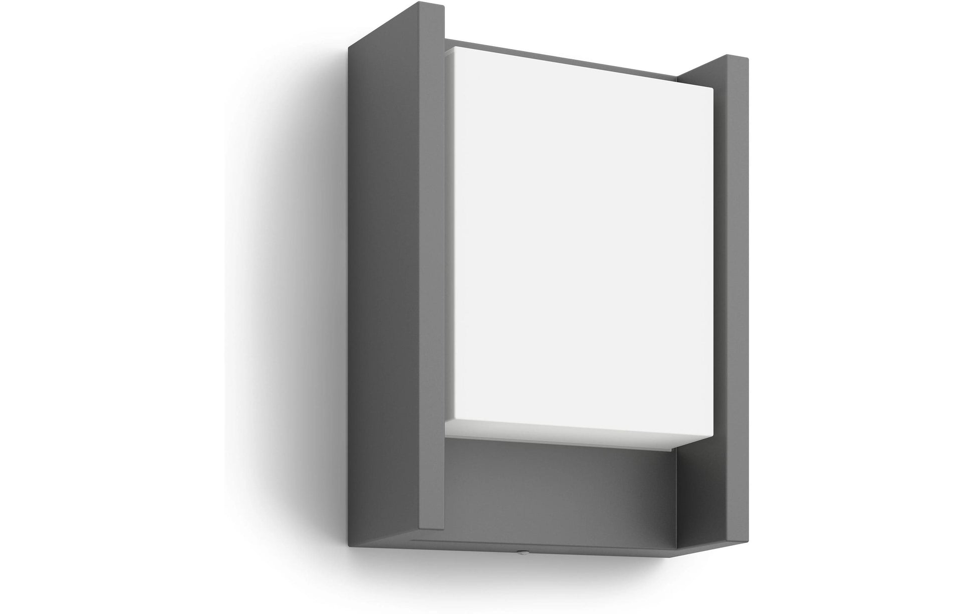 Philips by Signify Philips Aussenwandleuchte – 800 lm, 3,8 W – Warmweiss, 3000 K – IP44 – Netzbetrieb – Anthrazit – Aluminium