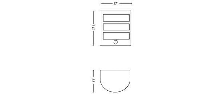 Philips by Signify Philips Aussenwandleuchte – Warmweiss, 2700 K – IP44 – Netzbetrieb – mit Bewegungsmelder – Silber, Edelstahl