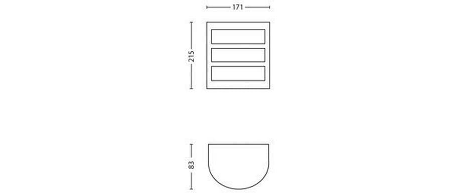 Philips by Signify Philips Aussenwandleuchte – 800 lm, 3,8 W – Warmweiss, 2700 K – IP44 – Netzbetrieb – Silber, Edelstahl