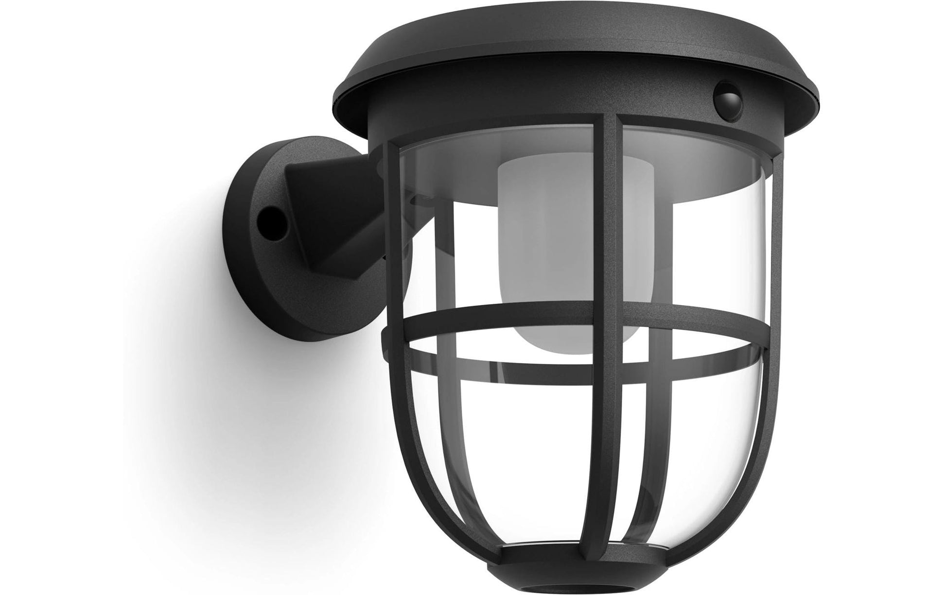 Philips by Signify Philips Aussenwandleuchte – Warmweiss, 3000 K, IP44, Solarbetrieb, mit Bewegungsmelder, Schwarz, Kunststoff