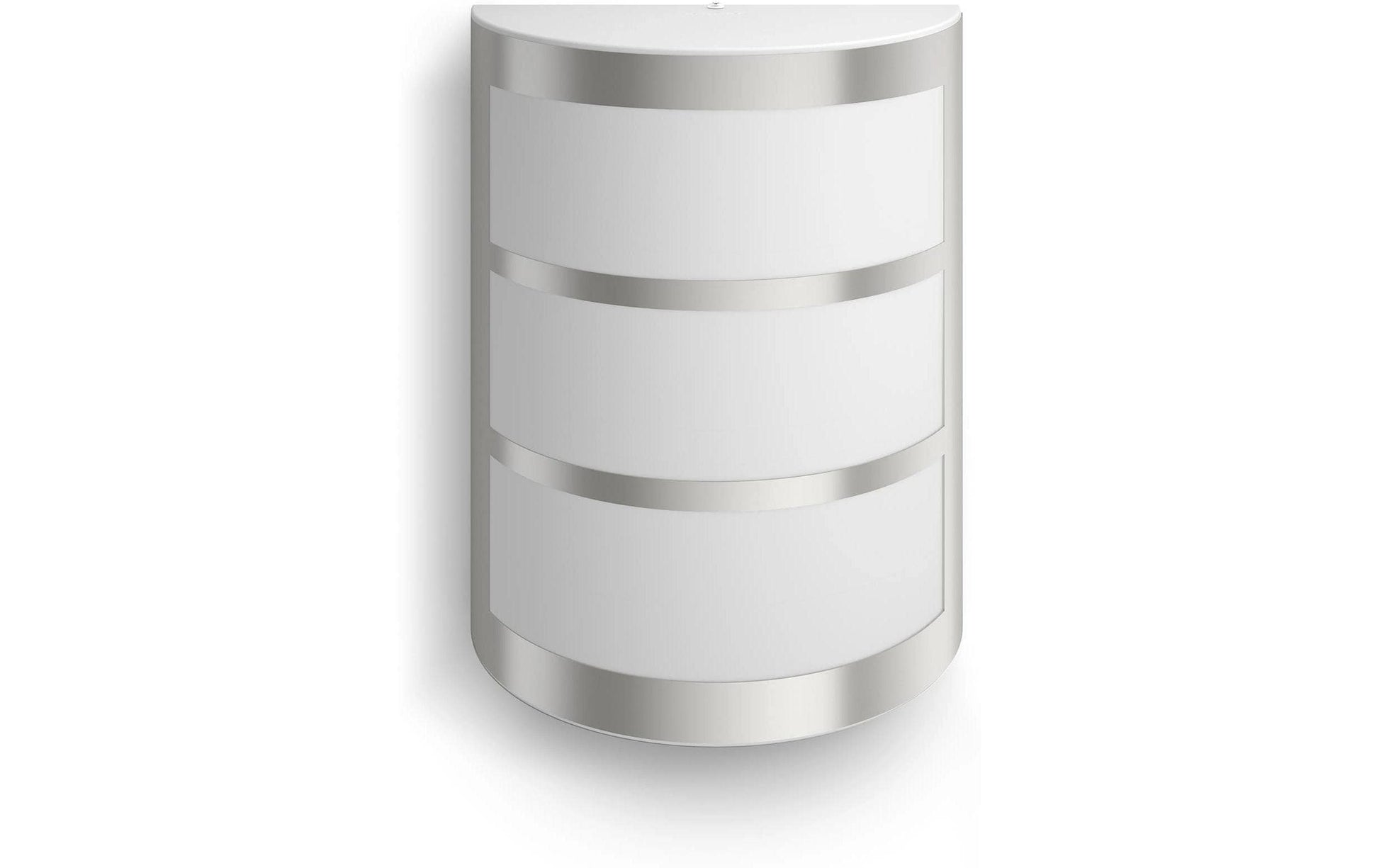 Philips by Signify Philips Aussenwandleuchte – 800 lm, 3,8 W – Warmweiss, 2700 K – IP44 – Netzbetrieb – Silber, Edelstahl
