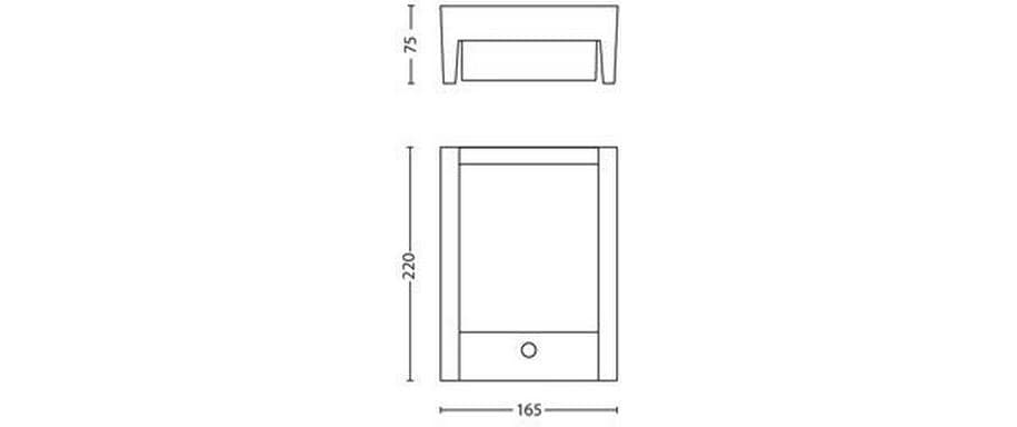 Philips by Signify Philips Aussenwandleuchte – 800 lm, 3,8 W – Warmweiss, 2700 K – IP44 – Netzbetrieb – Anthrazit – Aluminium