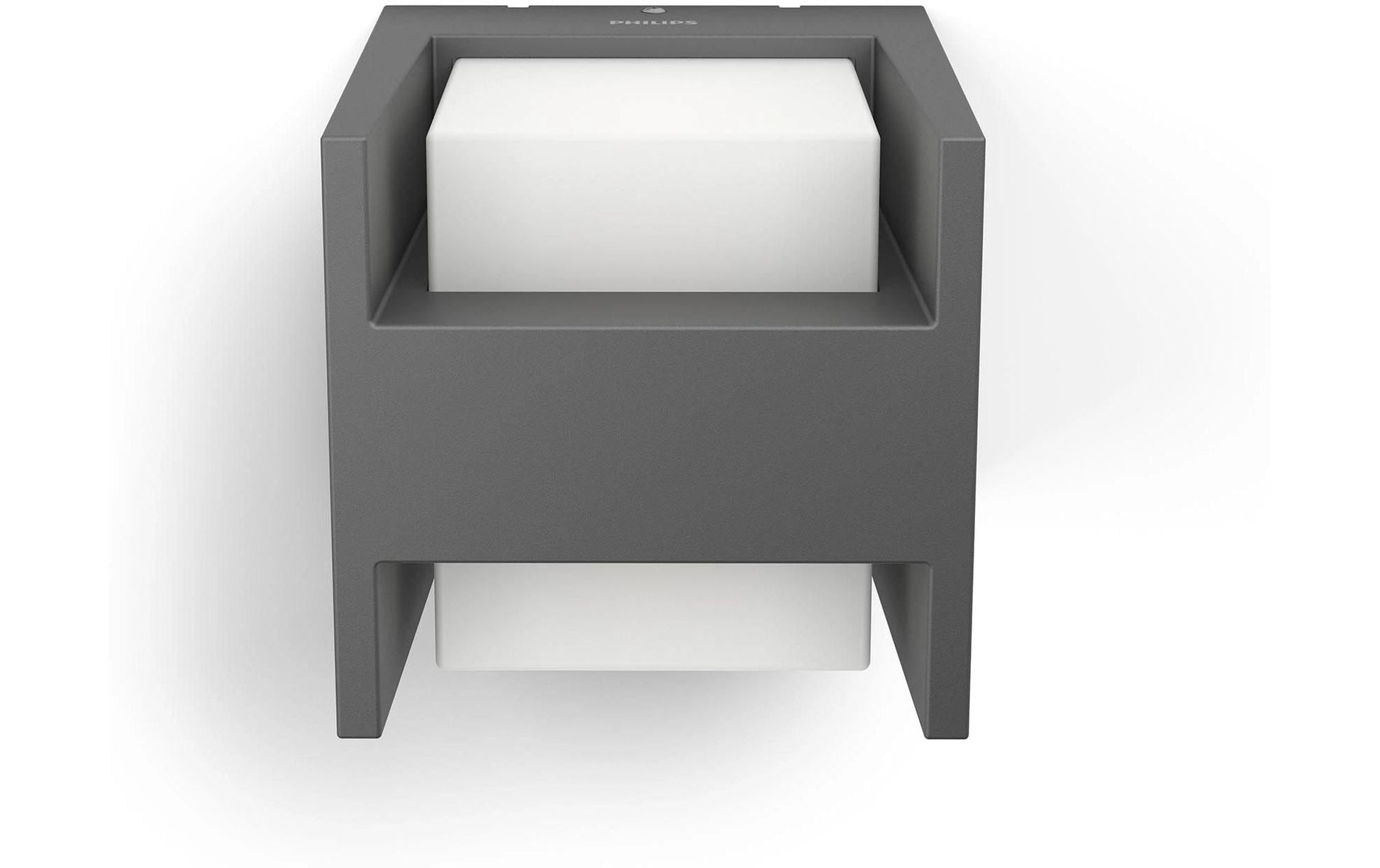 Philips by Signify Philips Aussenwandleuchte – Netzbetrieb – mit Bewegungsmelder, Dämmerungssensor – Anthrazit – Aluminium