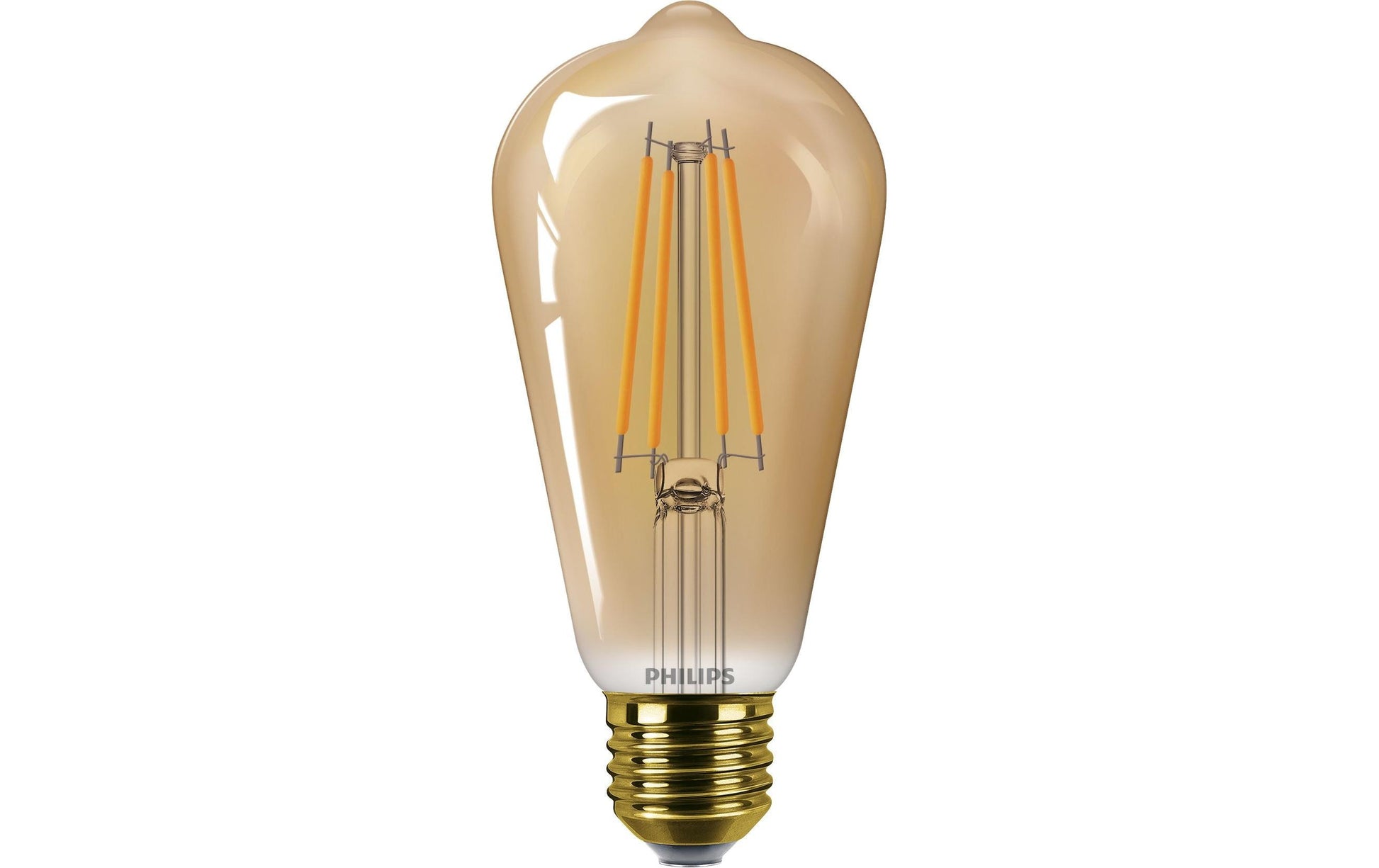 Philips by Signify Philips Leuchtmittel E27 ST64 – 470 lm, 7 W, Bernstein 1800 K – 1 Stk., Glas