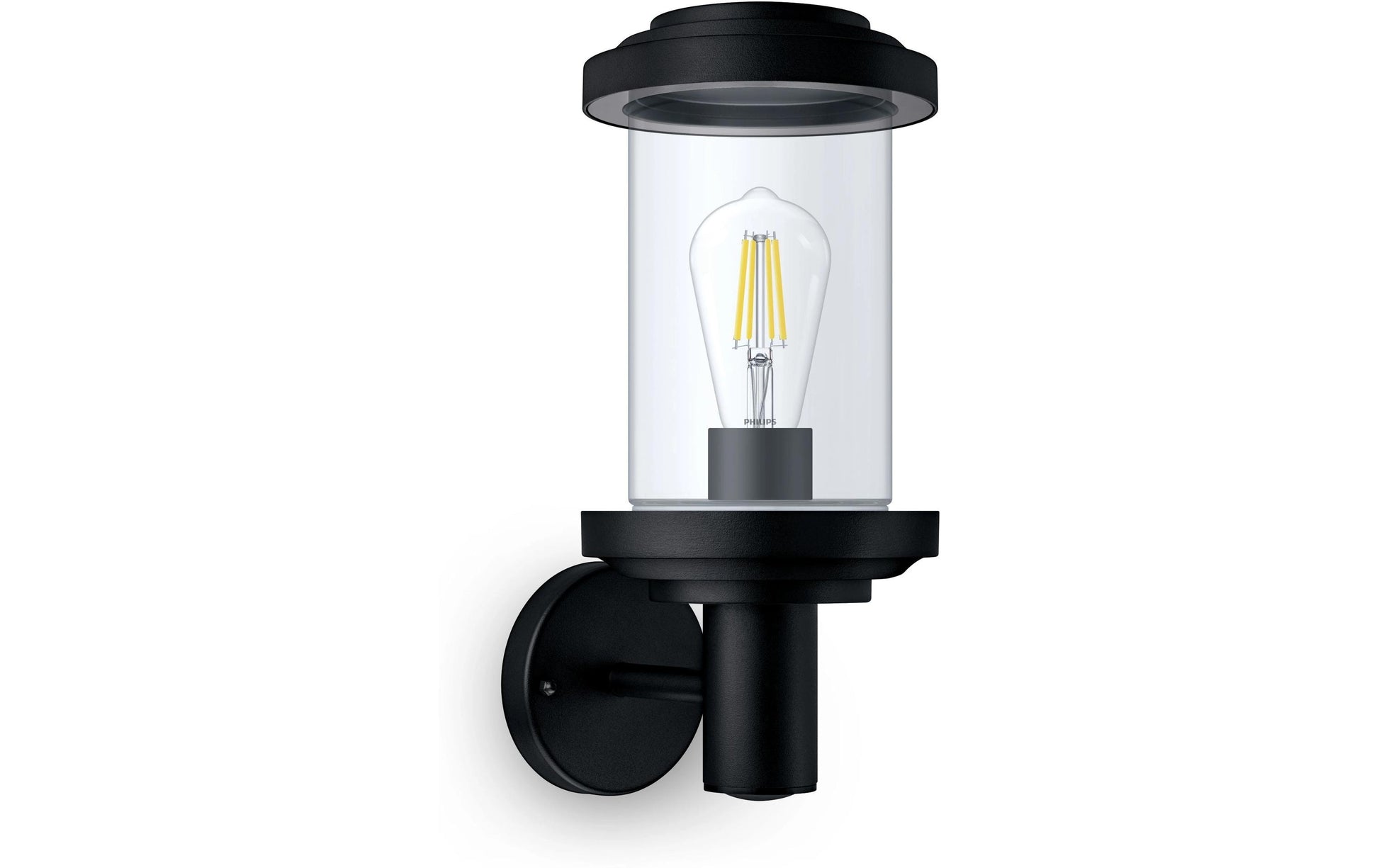 Philips by Signify Philips Aussenwandleuchte Listra – 16×36 cm, 25 W – IP44 – Netzbetrieb – Schwarz – Aluminium