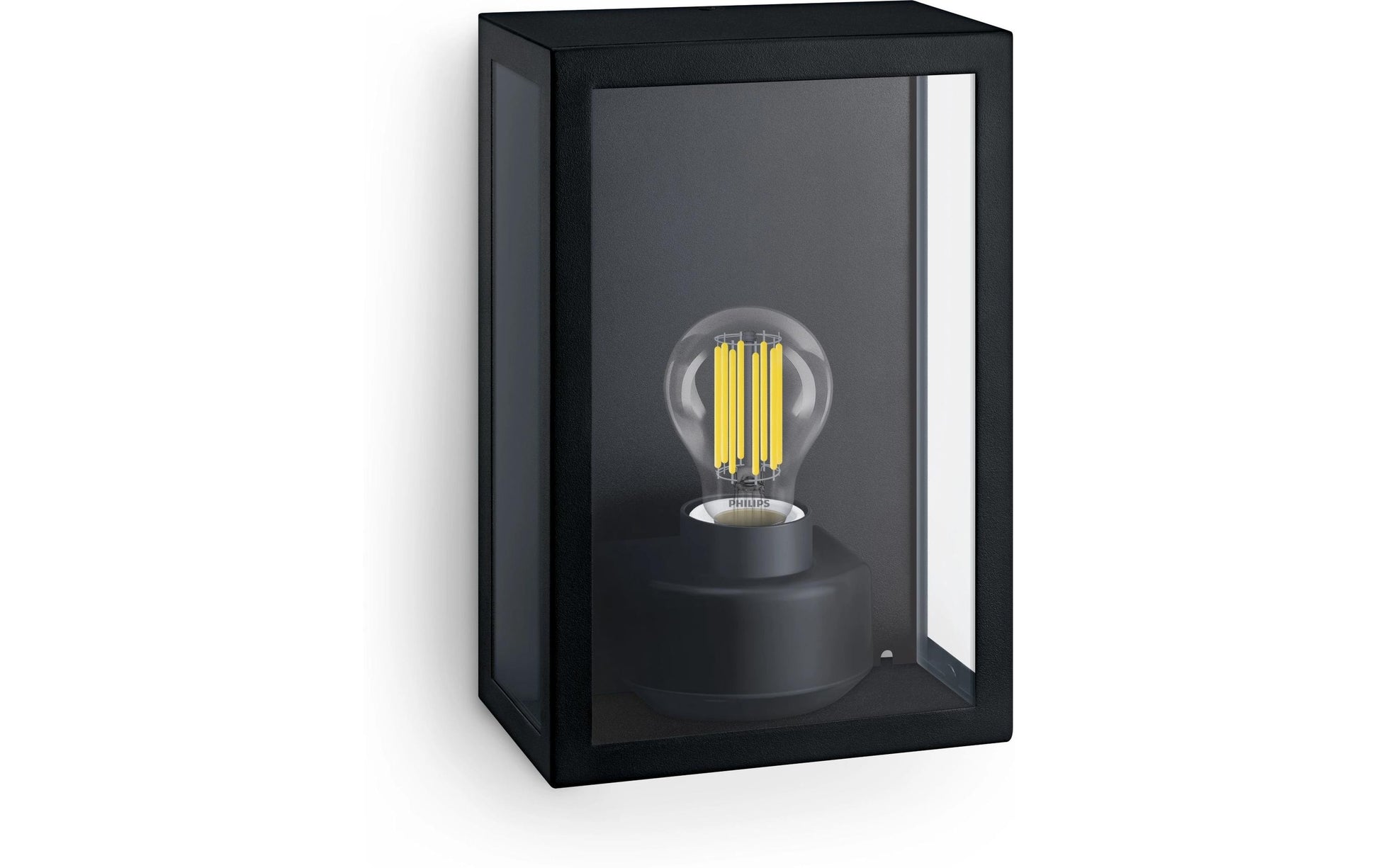 Philips by Signify Philips Aussenwandleuchte Alzor – 10×26 cm – 25 W – IP44 – Netzbetrieb – Schwarz, Aluminium