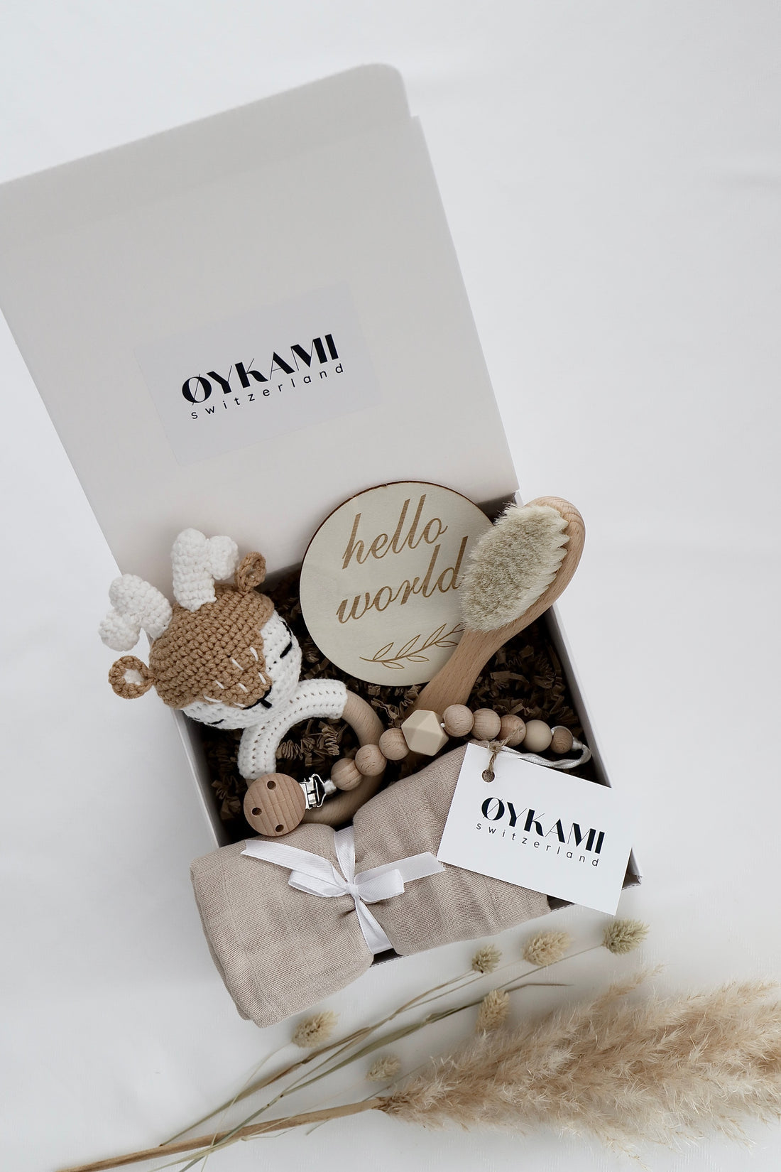 Oykami – Geschenkbox – Holz, Baumwolle – Beige