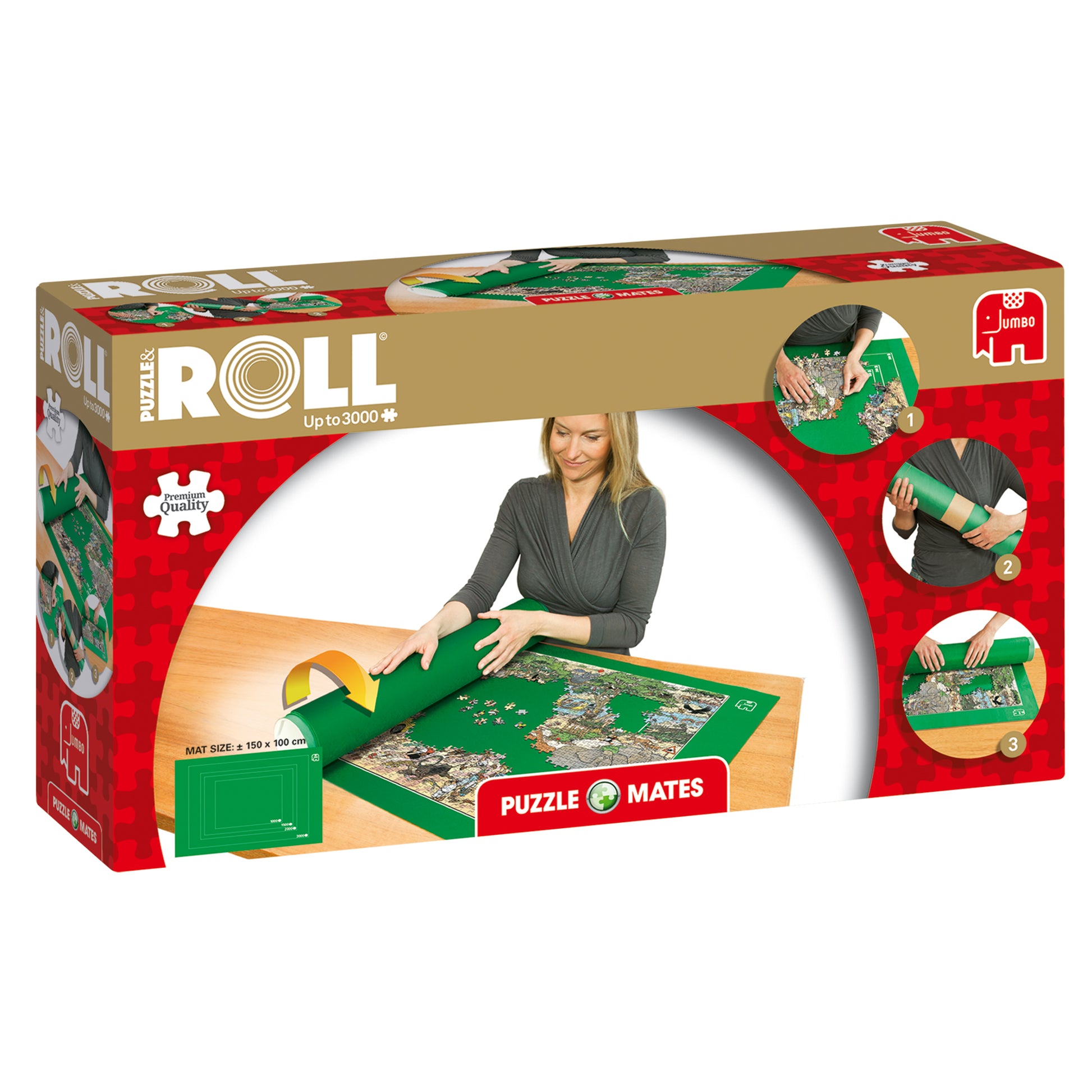 Jumbo Puzzlemappe – für Puzzles 1'000–3'000 Teile – ab 12 J. – grün