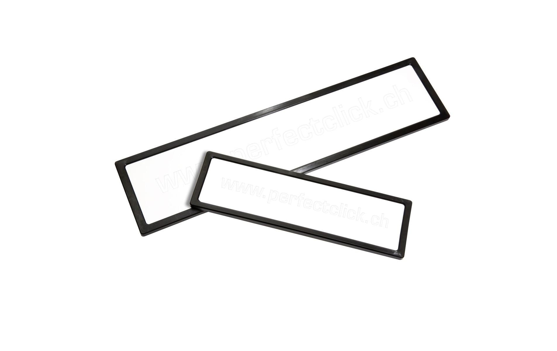Perfect Click Nummernrahmen – für Kennzeichen – 30 × 8 cm, 50 × 11 cm – Aluminium & Kunststoff, Schwarz