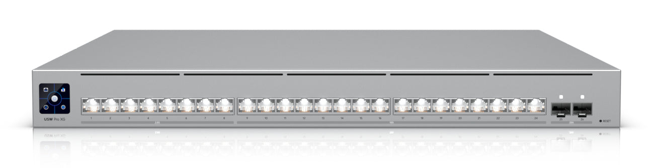 Ubiquiti UniFi Pro XG 24 – Managed Switch – 8×2.5G, 16×10G, 2×SFP28, L2/L3, 19" Rack, 1U