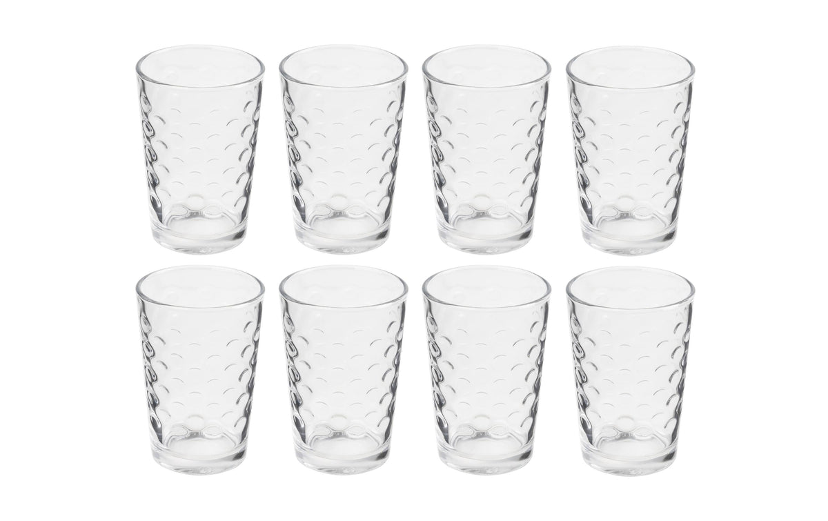 Furber Trinkgläser – 8er Set, 200 ml, Ø 6,5 cm, H 10,0 cm, Glas, Transparent