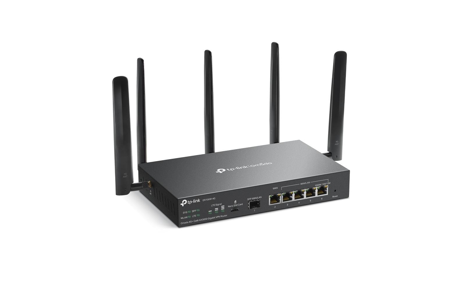 TP-Link ER706W-4G – WLAN-Router – Wi-Fi 6 Dual-Band (2,4/5 GHz), 2,4 Gbit/s, GbE