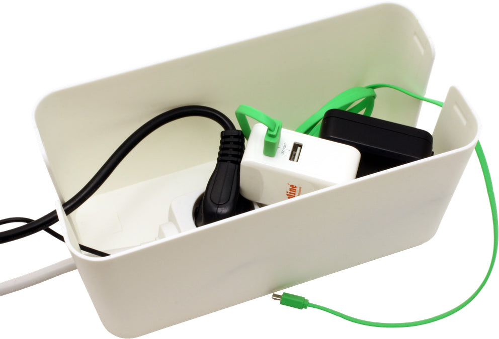 VALUE Kabelbox – weiss, B 235 × H 120 × T 115 mm