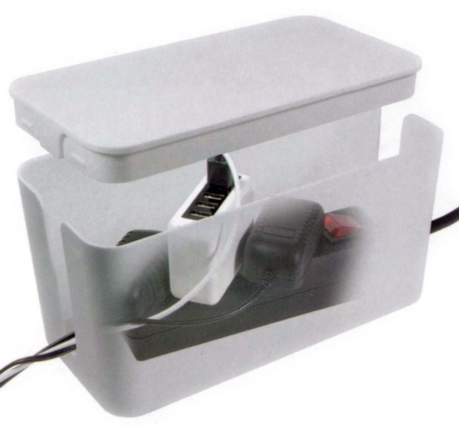 VALUE Kabelbox – weiss, B 235 × H 120 × T 115 mm