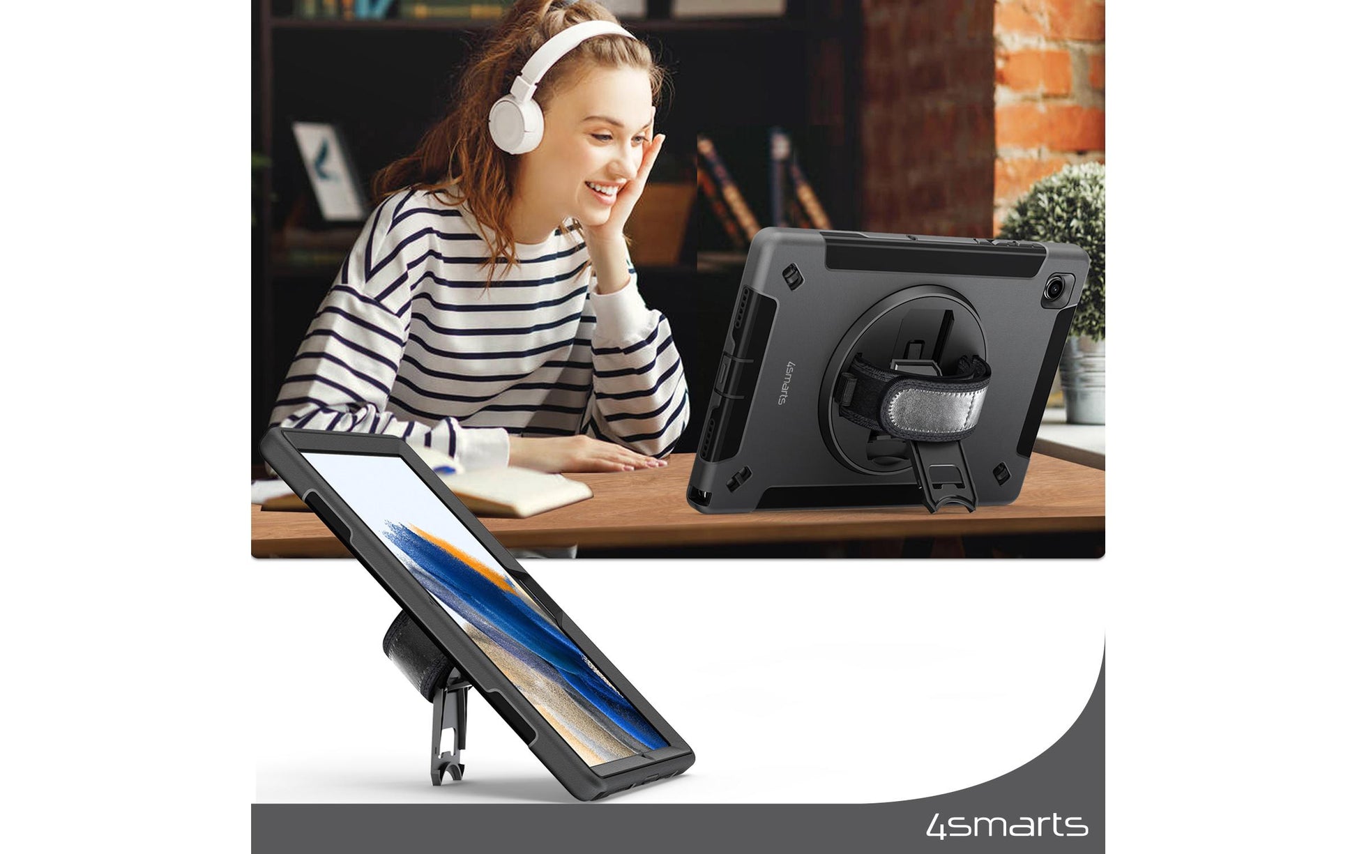 4smarts Tablet-Hülle für Galaxy Tab A9+ SM‑X210, SM‑X215, SM‑X216 11" – Schwarz