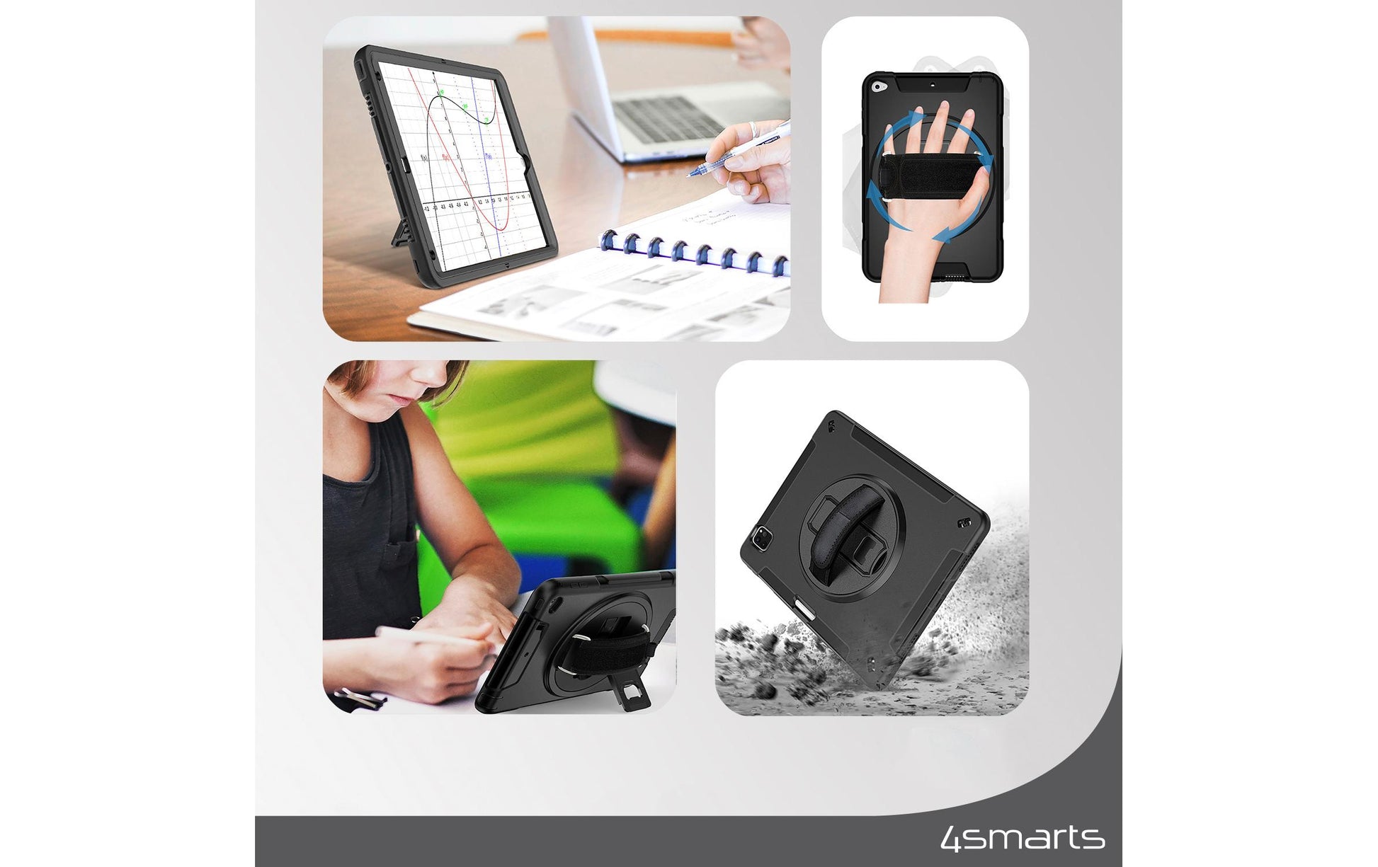 4smarts Tablet-Hülle für Galaxy Tab A9+ SM‑X210, SM‑X215, SM‑X216 11" – Schwarz