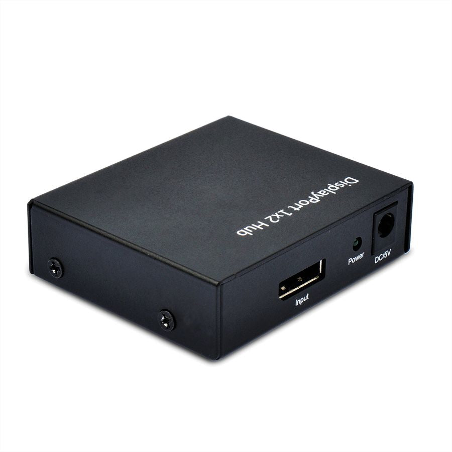 VALUE DisplayPort-Splitter, 1× DP Ein / 2× DP Aus, 4K@30 Hz, HDCP 1.3, Schwarz