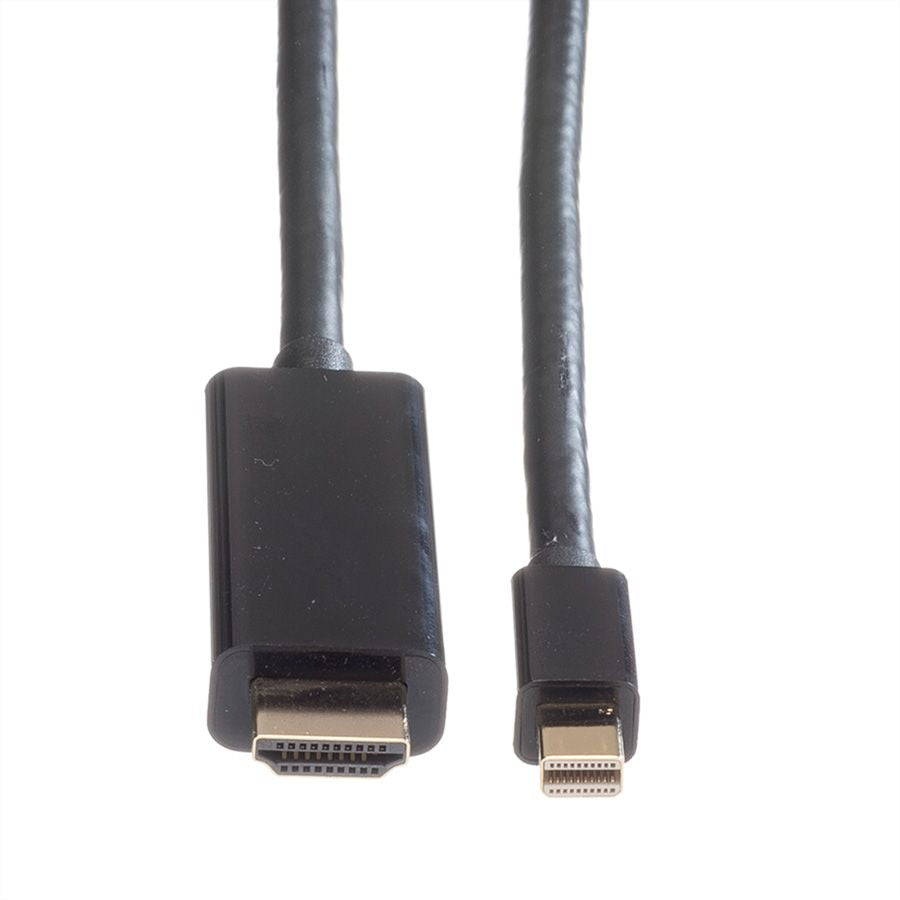 ROLINE Mini DisplayPort auf HDMI Kabel DP 1.2 4K 60 Hz – 1 m – für Geräte mit HDMI-Eingang