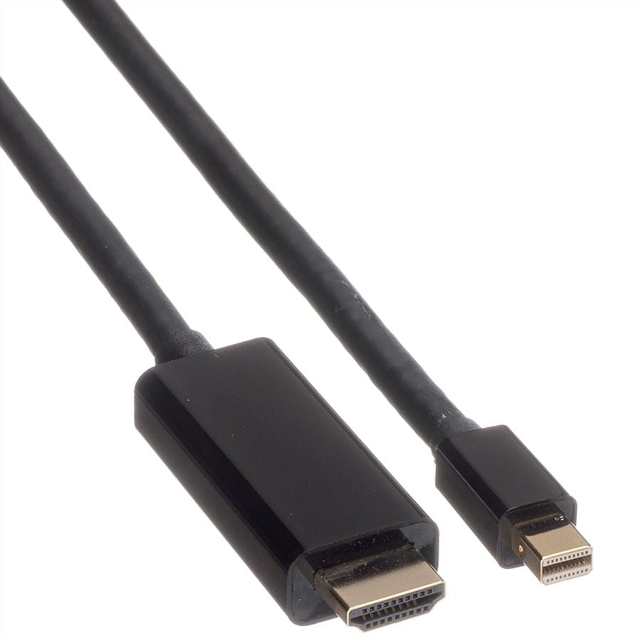 ROLINE Mini DisplayPort auf HDMI Kabel DP 1.2 4K 60 Hz – 1 m – für Geräte mit HDMI-Eingang