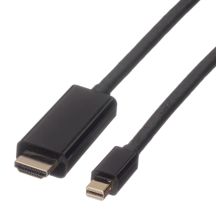 ROLINE Mini DisplayPort auf HDMI Kabel DP 1.2 4K 60 Hz – 1 m – für Geräte mit HDMI-Eingang