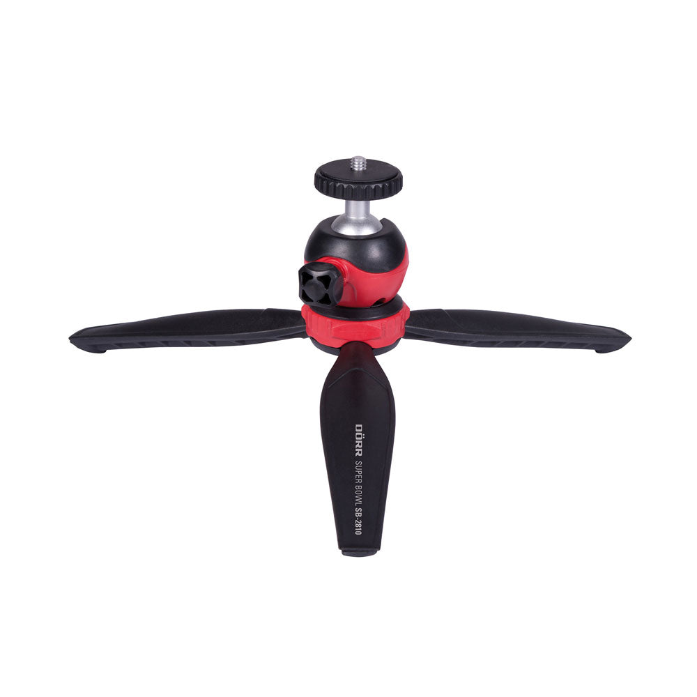 Dörr SB-2810 Super Bowl Tischstativ – Kugelkopf, 2 kg, Höhe 10,5–14 cm, 1/4" – Schwarz