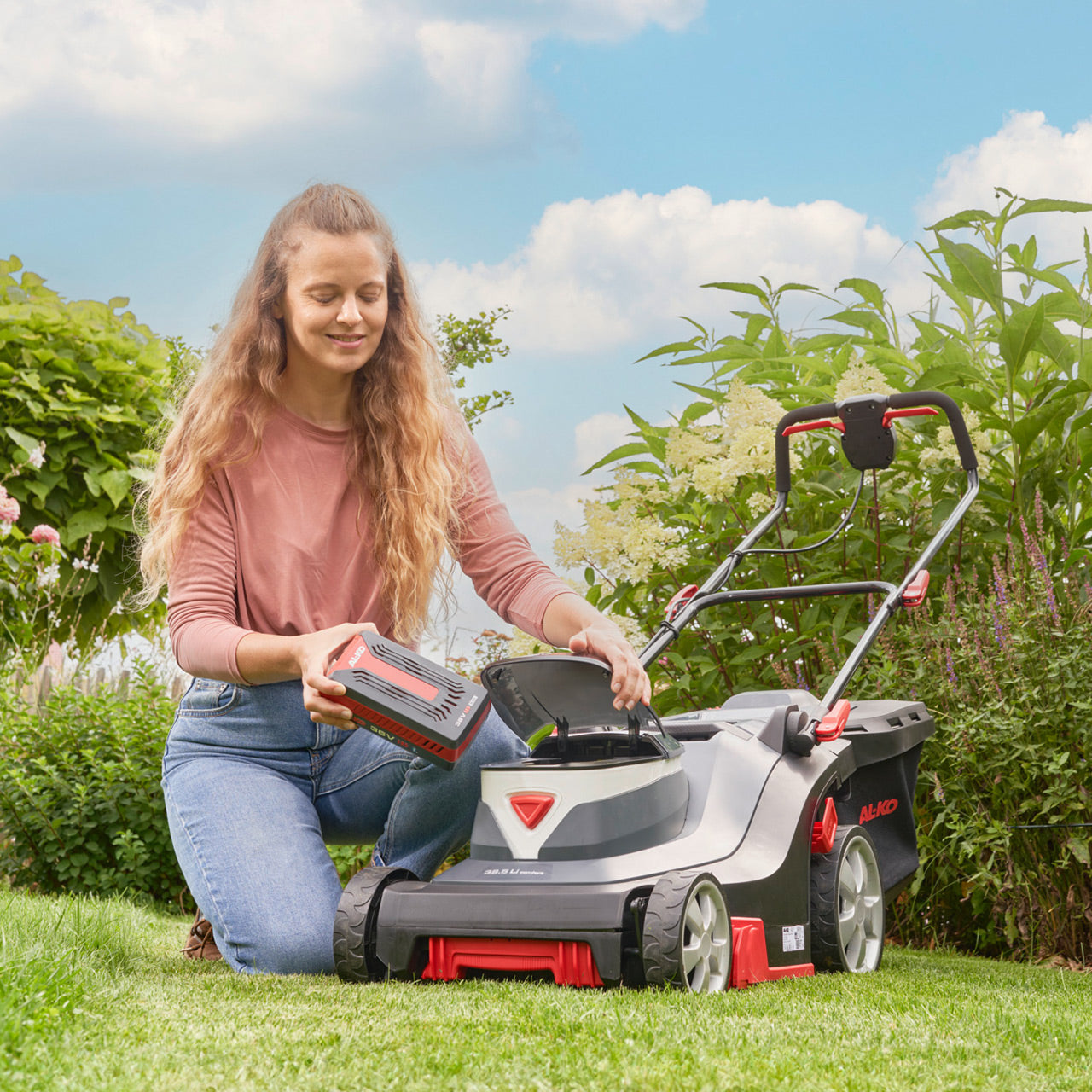 AL-KO Rasenmäher 38,5 LI COMFORT – Schnittbreite 38 cm, Akku 36 V, Batteriekapazität 4 Ah, Grasfangvolumen 45