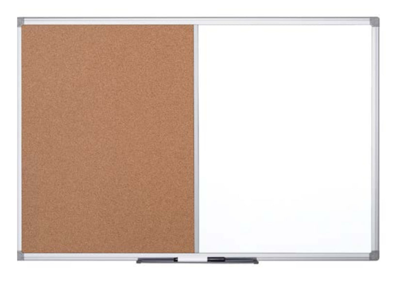 Bi-Office Maya Whiteboard – Stahl, Kork, magnetisch – 90 × 60 cm