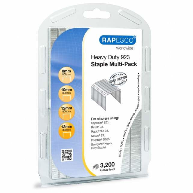 Rapesco Heftklammern – 923, 23/8, 3'200 Stück, verzinkt
