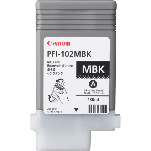 Canon Tintenpatrone PFI102MBK, schwarz, 130 ml – für Tintenstrahldrucker, Multifunktionsgeräte