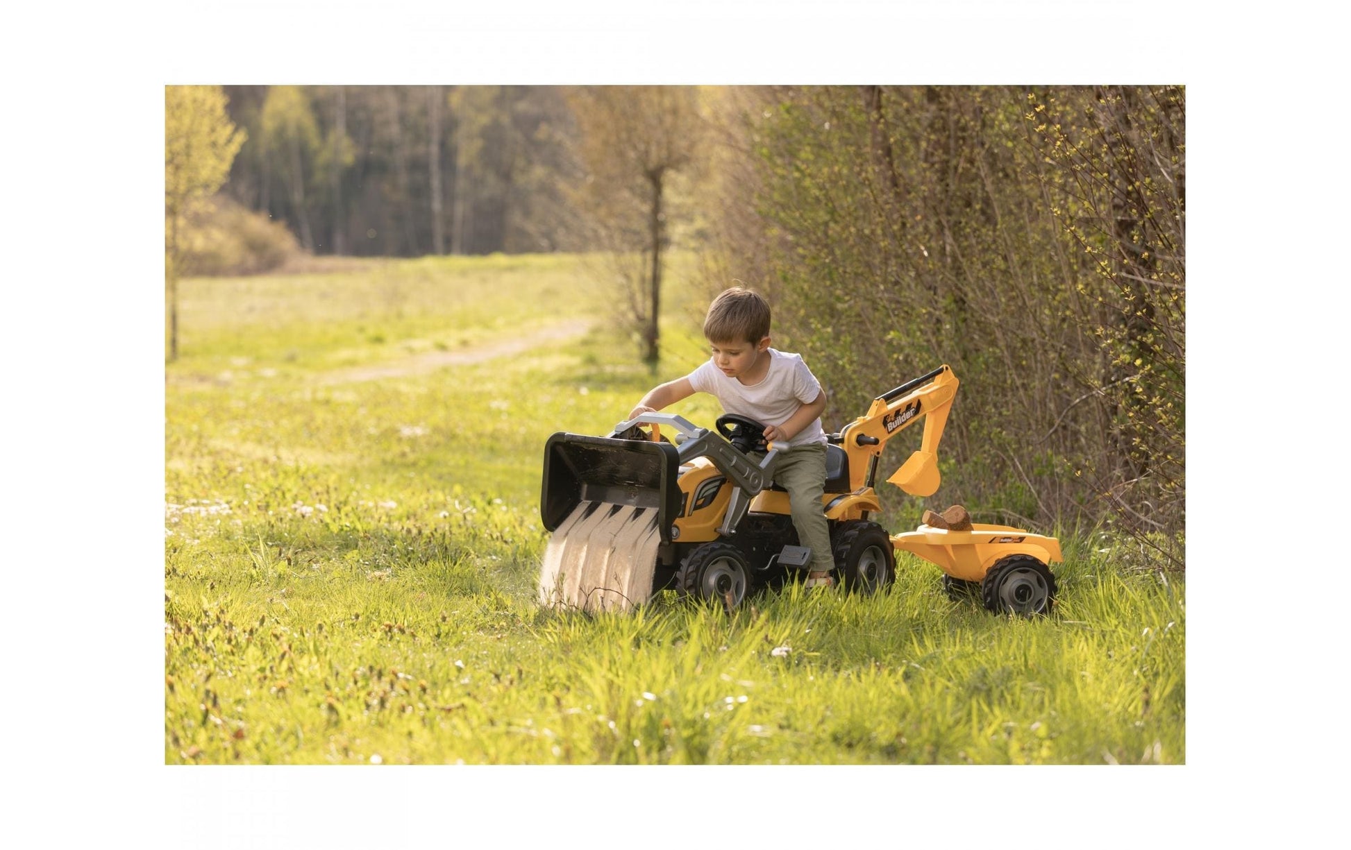 Smoby Traktor – mit Frontlader, Anhänger – 44,0 × 66,0 × 182,0 cm – ab 3 J. – Kunststoff – schwarz/gelb