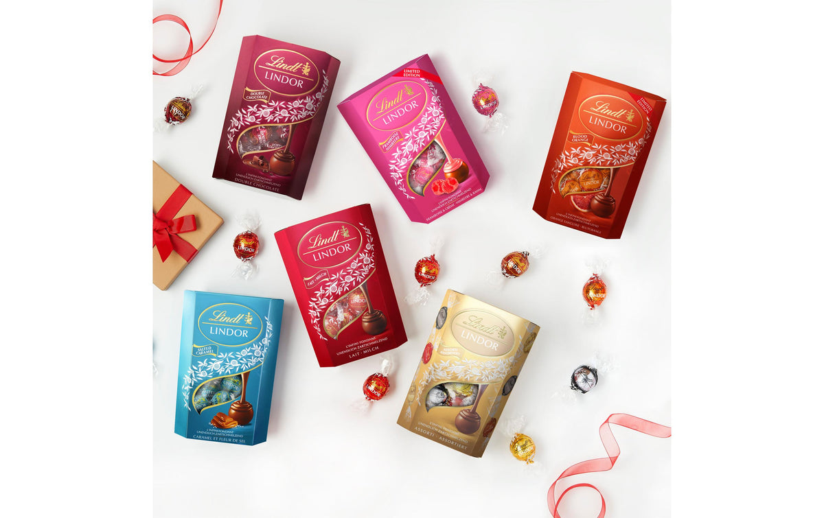 Lindt LINDOR Kugeln – Himbeere & Rahm – 200 g