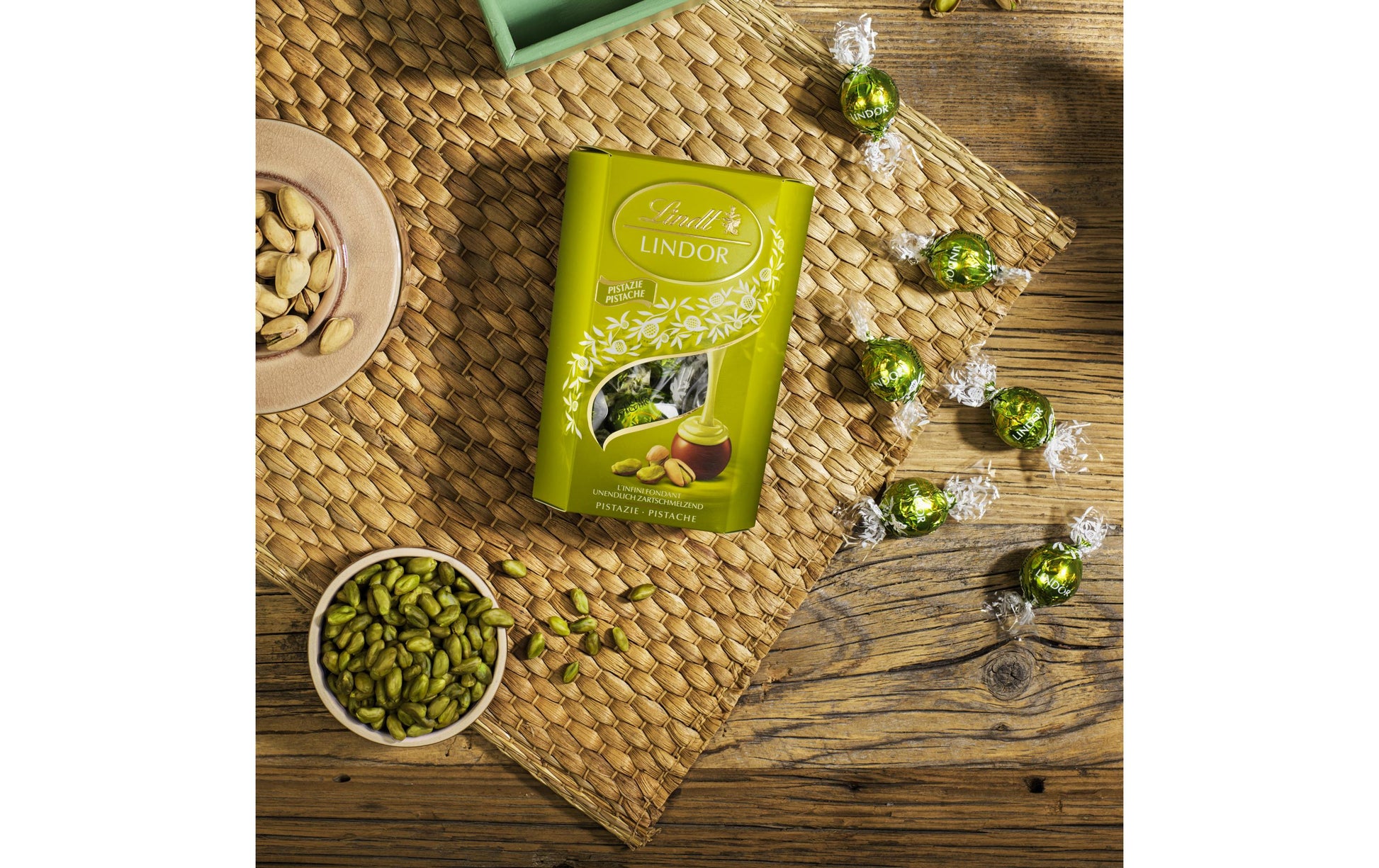 Lindt LINDOR Kugeln – Pistazie – 200 g