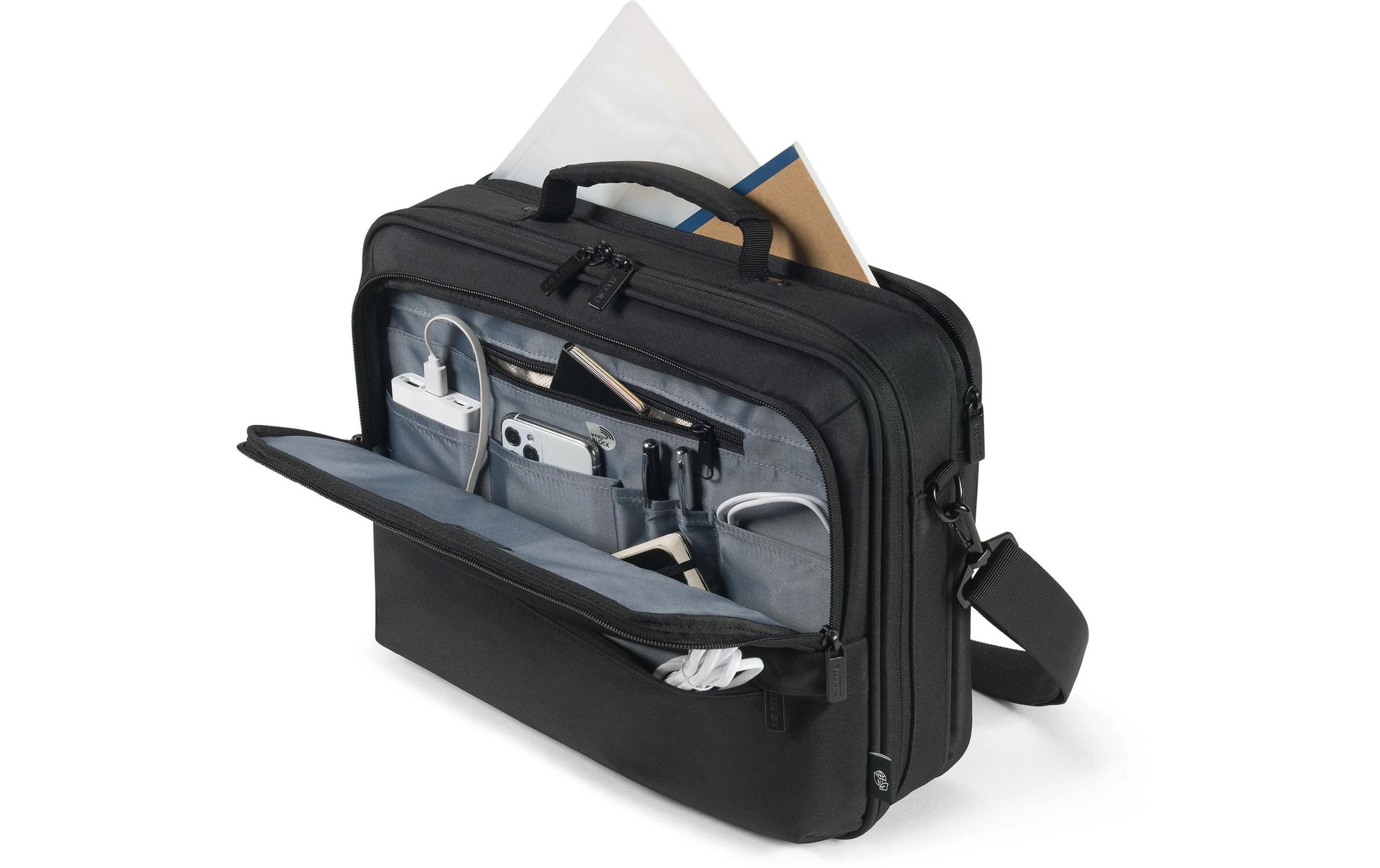 DICOTA Notebook-Tasche für Geräte bis 14,1" – wasserabweisend, 100% recyceltes PET – Schwarz