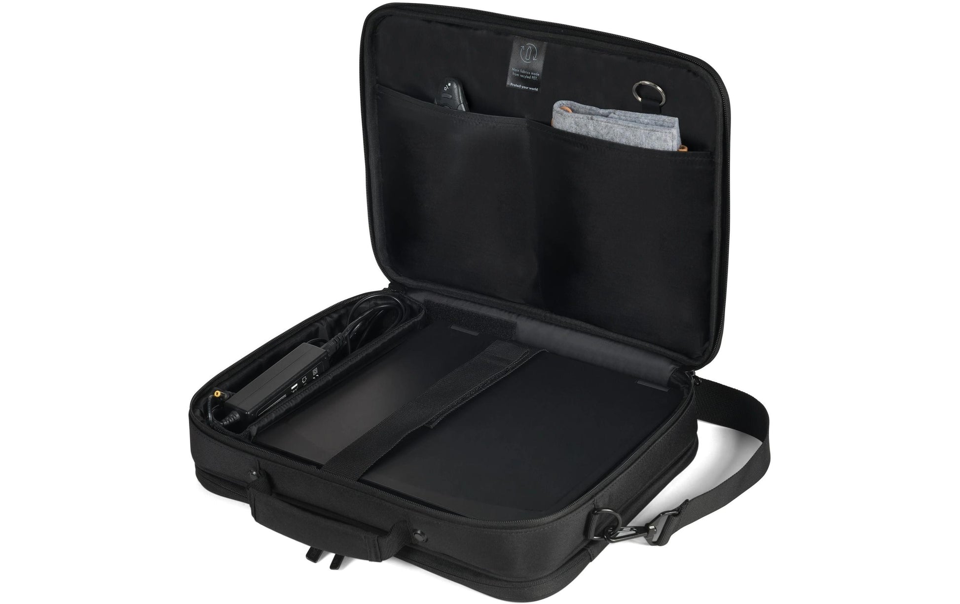 DICOTA Notebook-Tasche bis 17,3" – Wasserabweisend, 100% recyceltes PET – Schwarz