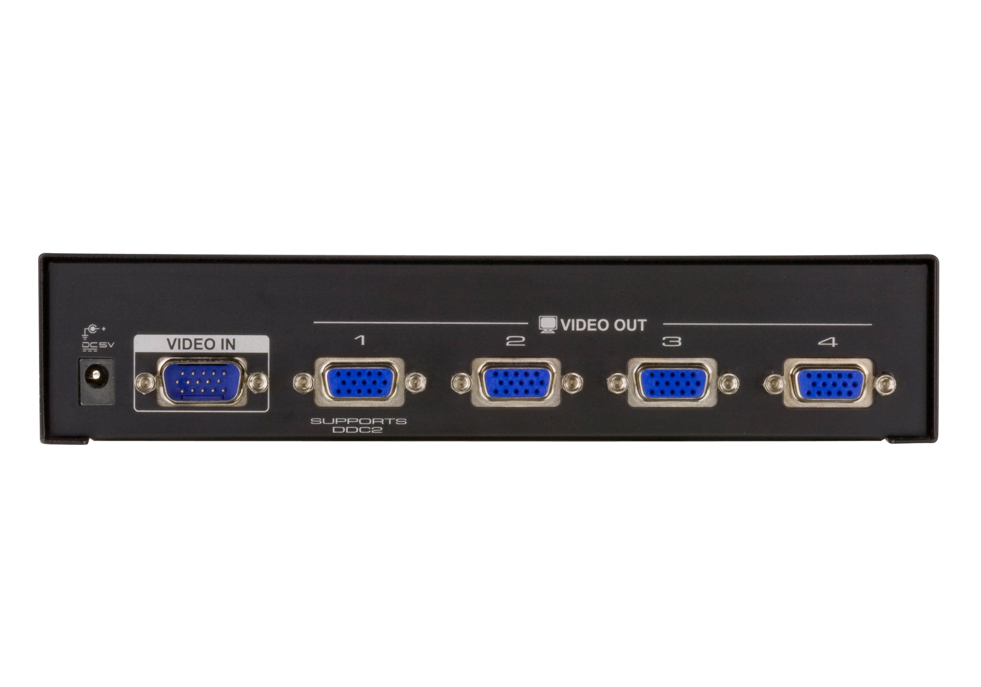 ATEN VS134A – VGA-Video-Splitter, 1× VGA Eingang / 4× VGA Ausgänge, 2048 × 1536 @ 60 Hz, 65 m, 450 MHz, kaskadierbar
