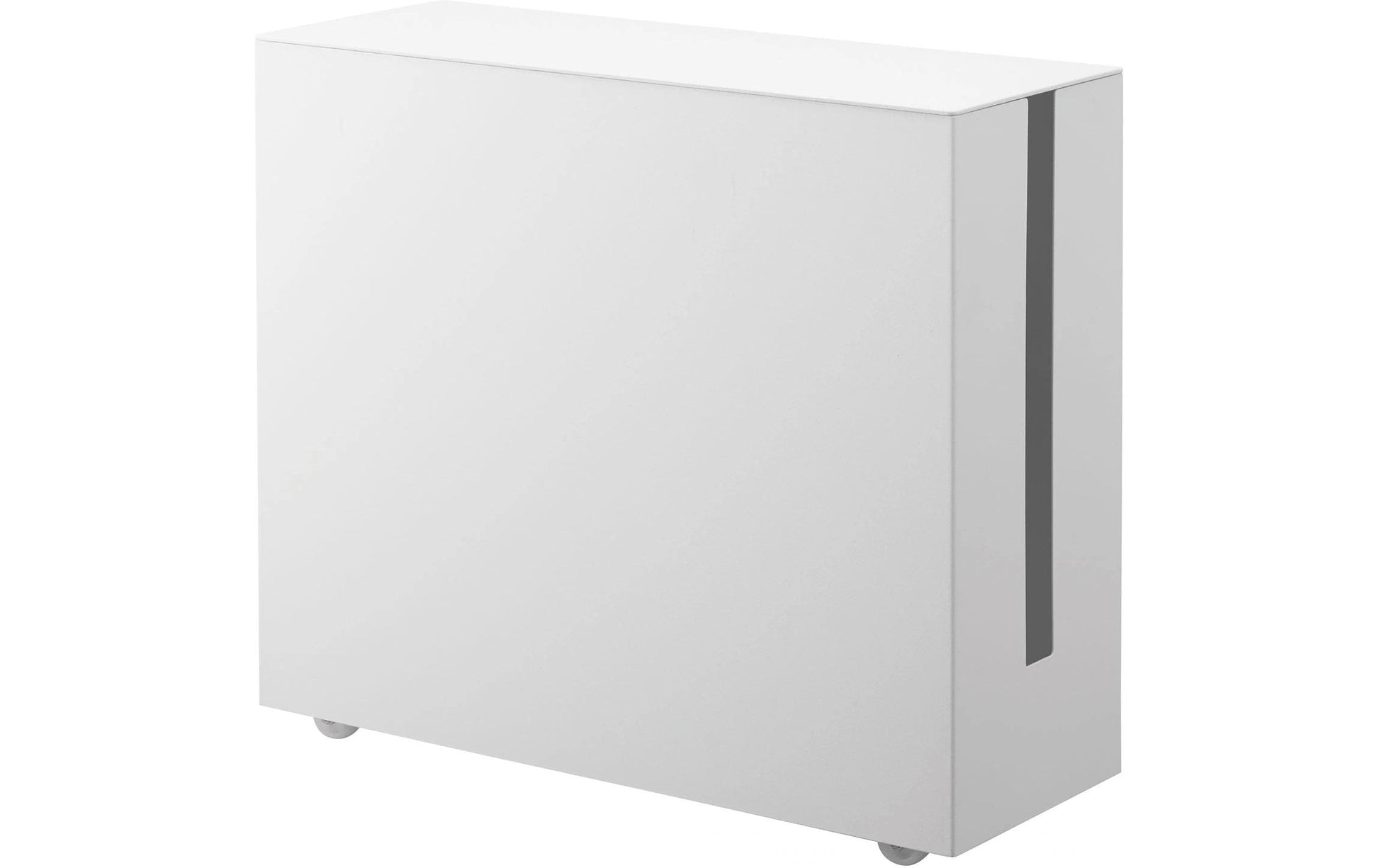 Yamazaki TOWER Kabelbox – Metall – Weiss – mit Rollen – 400 × 345 × 150 mm